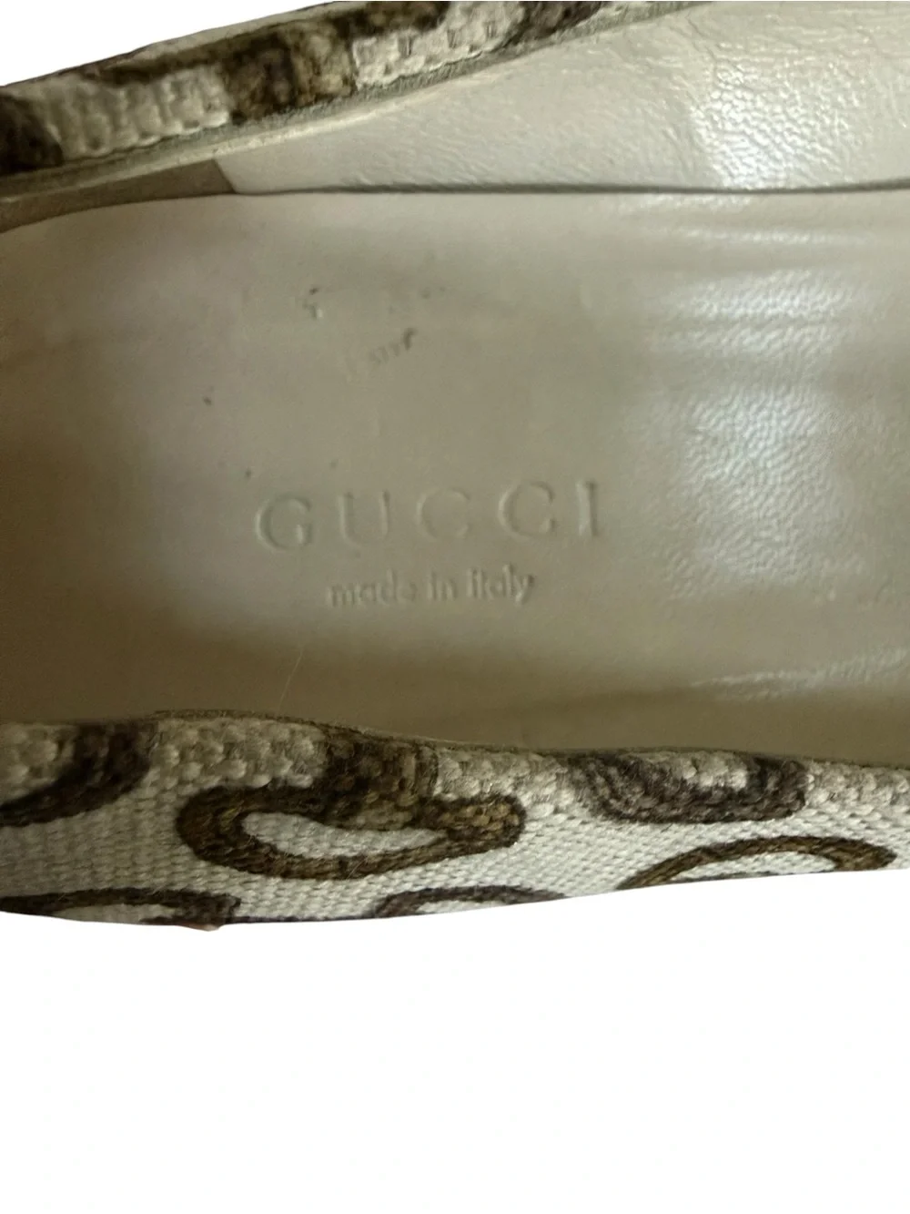 AUTHENTICATED Gucci Horsebit Beige Brown GG Canvas Bamboo Flats! Size 7B! - Picture 7 of 9